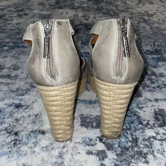 Strappy Grey Calvin Klein Wedges - Picture 4 of 6